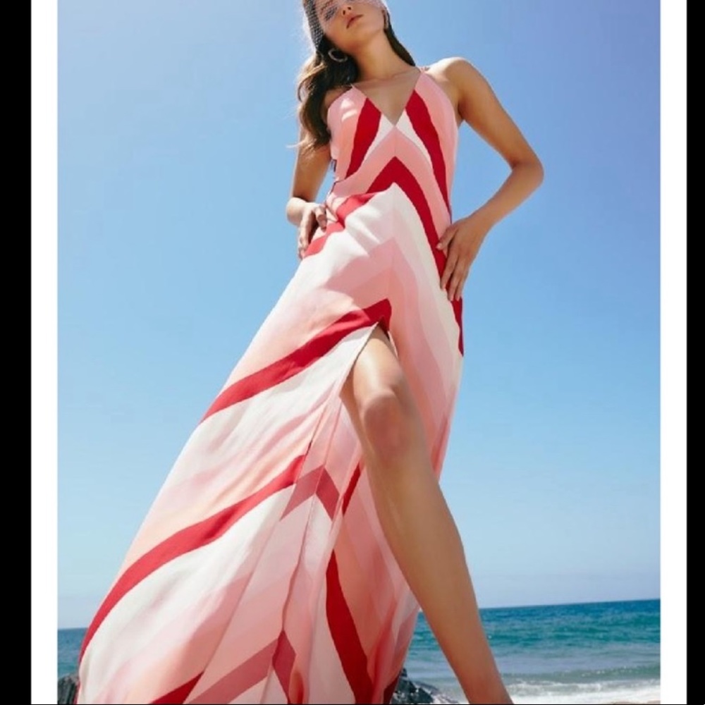 AFRM pink striped dress
